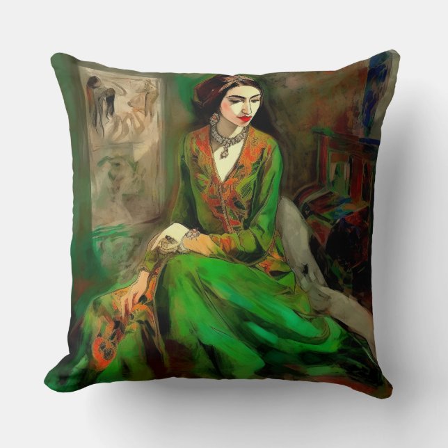 Skönhet i Grönt Kudde (Framsida)