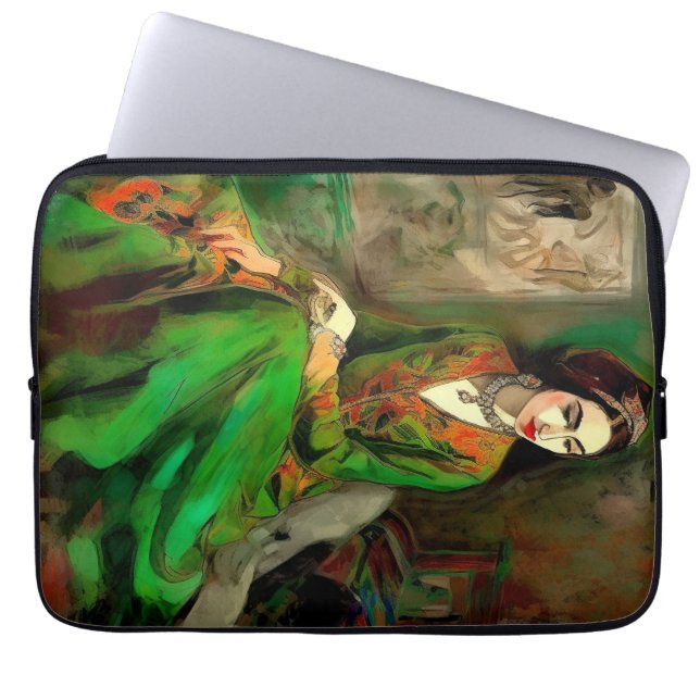 Skönhet i Grönt Laptop Fodral (Framsidan)