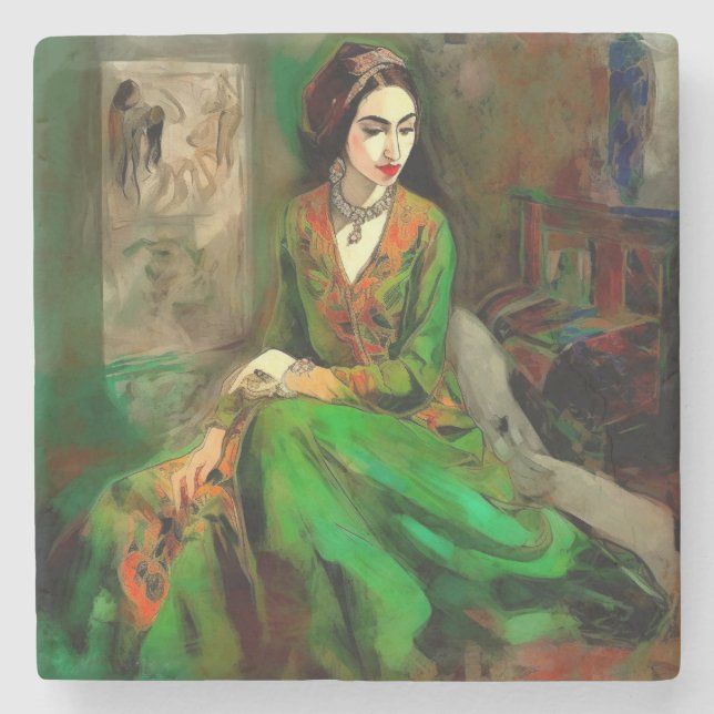 Skönhet i Grönt Stenunderlägg (Framsidan)