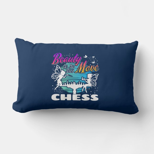 Skönhet i rörelse - Girls Chess Player Lumbarkudde (Framsida)