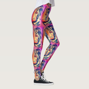 skönhet i svartmålad sjöjungfru leggings