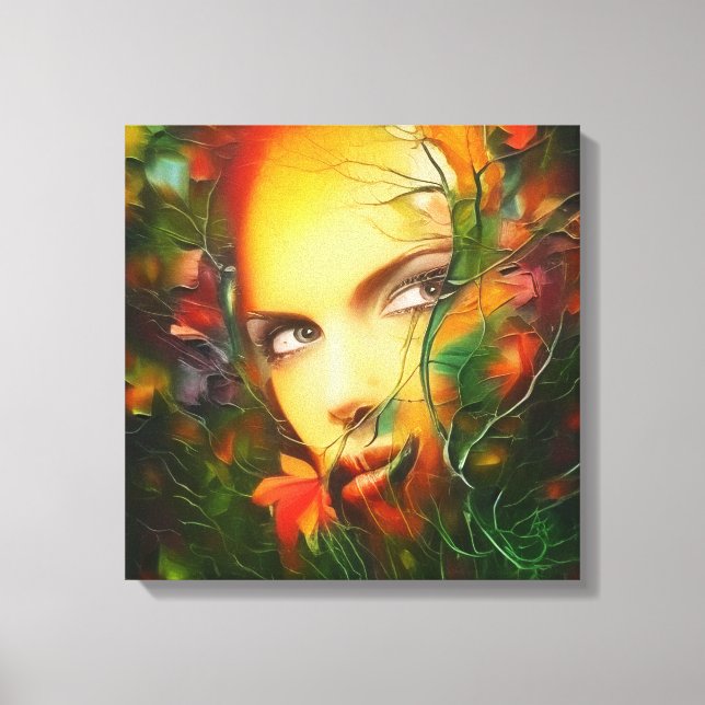 skönhet i trädgårdsmästare i porträtt canvastryck (Framsida)