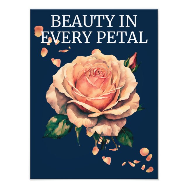 Skönhet i varje Petal Ro Fototryck (Framsidan)