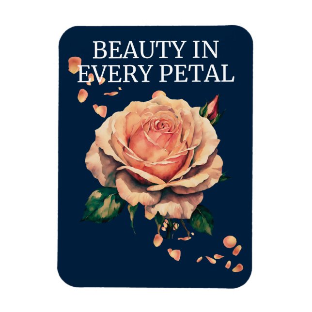 Skönhet i varje Petal Ro Magnet (Vertikal)
