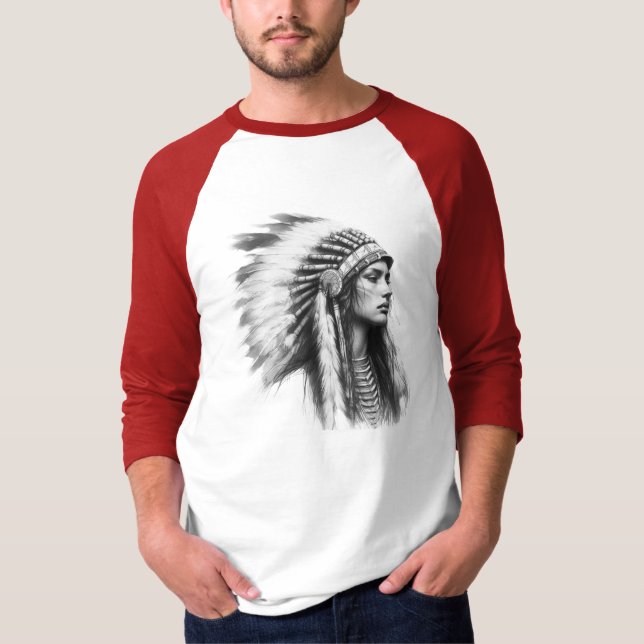 skönhet indian-flicka t shirt (Framsida)