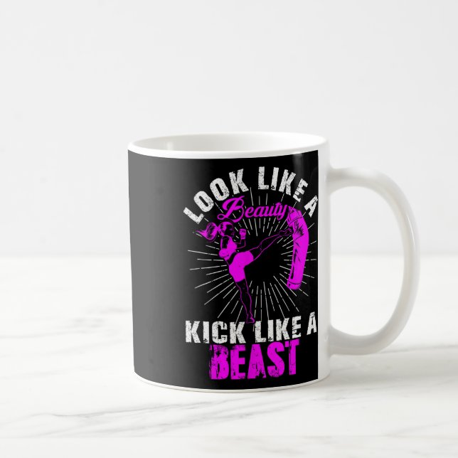 Skönhet Kickboxning Bäst Kickboxare Tjej Fighter M Kaffemugg (Höger)