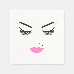 Skönhet Makeup Ansikte Ögonfransar & Rosa Läppar S Pappersservett