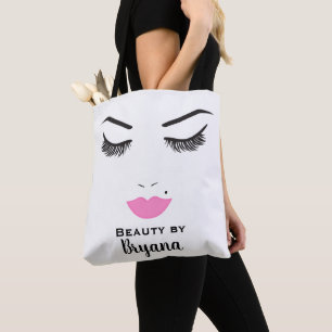Skönhet Makeup Ansikte Ögonfransar & Rosa Läppar S Tygkasse