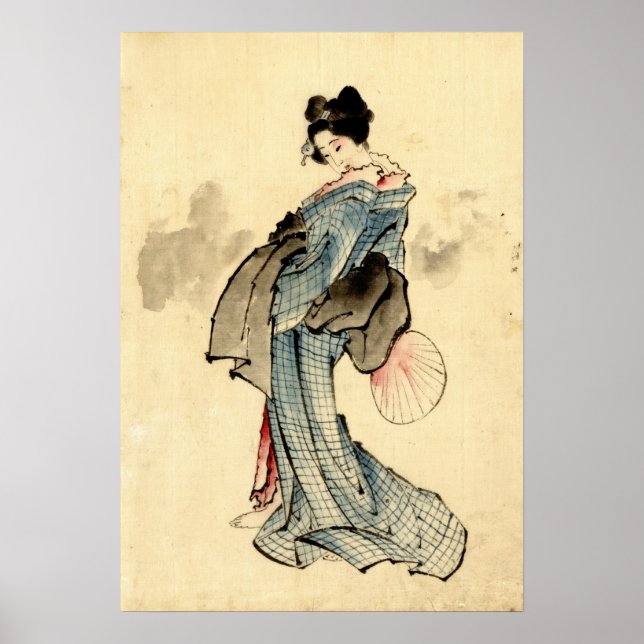 Skönhet med Fläkt 1840 Poster (Framsidan)