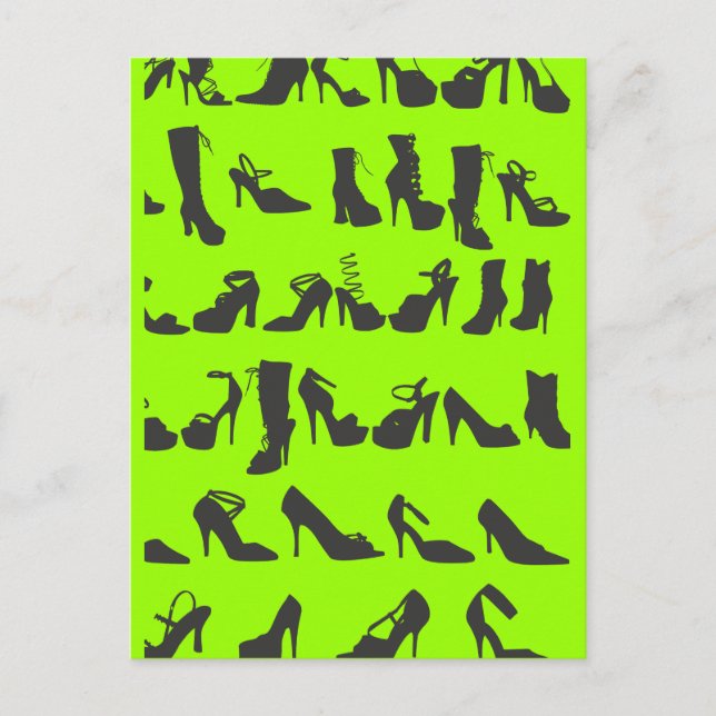 Skönhet Mode Skor Silhuetter Vykort (Framsida)