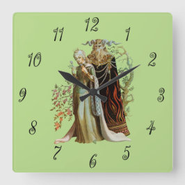 Skönhet och Beast Fyrkantig Klocka