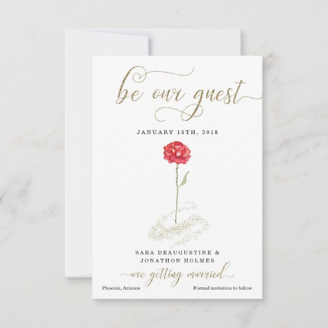 Skönhet och Beast Spara datum meddelande (Framsida)