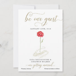 Skönhet och Beast Spara datum meddelande 5x7 Inbjudningar