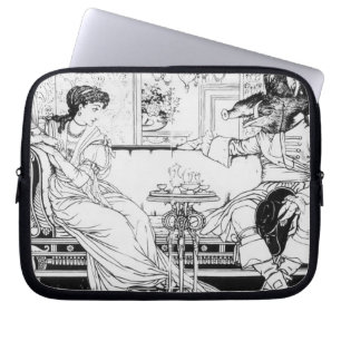 Skönhet och beasten, 1874 (lithoen) (b-/wfotoet) laptop sleeve