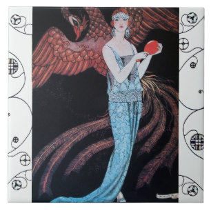 SKÖNhet OCH FENIX Art Deco Kvinna Mode Kakelplatta