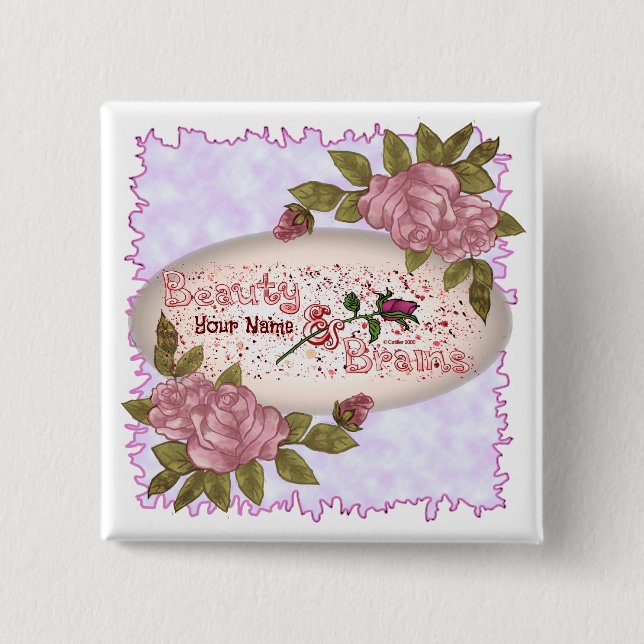 Skönhet och hjärnor knapp (Framsida)