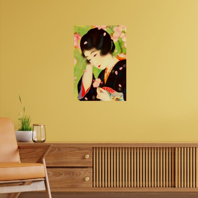 Skönhet och Körsbärsblommor Chigusa Kitani Poster (Vardagsrum 2)