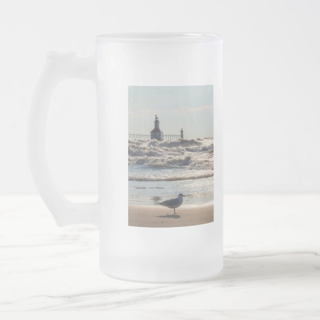 Skönhet och kraft frostat ölglas (Vänster)