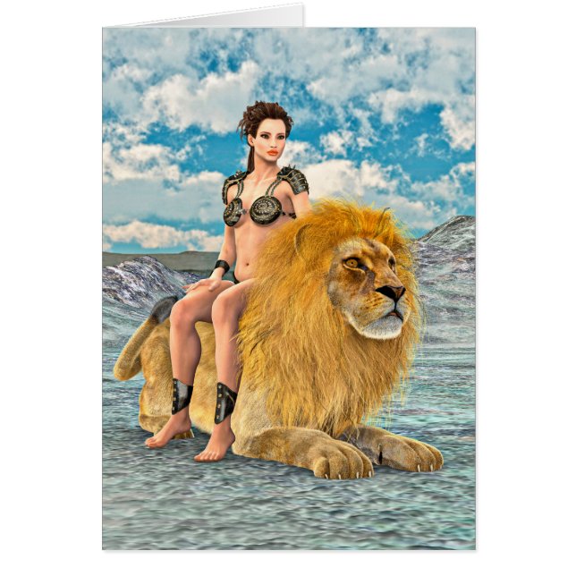 Skönhet och Lejon Hälsningskort (Framsidan)