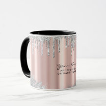 Skönhet Rose Guld Silver Glitter Drips Anpassad Mu