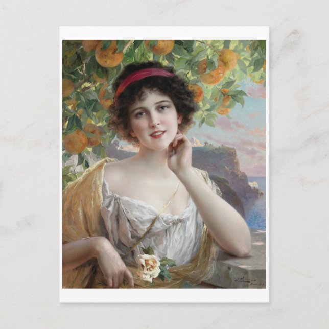 Skönhet under apelsinträdet (1919) Emile Vernon P Vykort (Framsida)