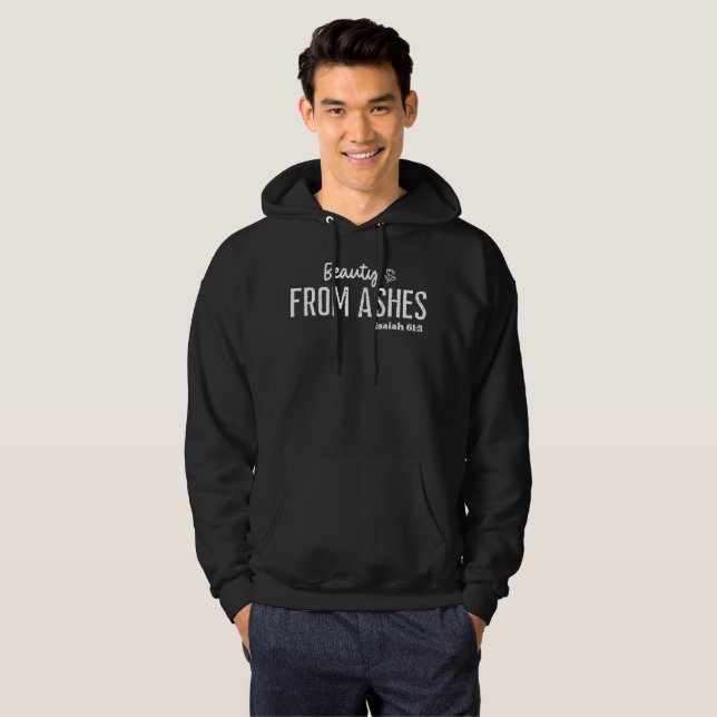 Skönhet ur aska kristen tro hoodie (Hel framsida)