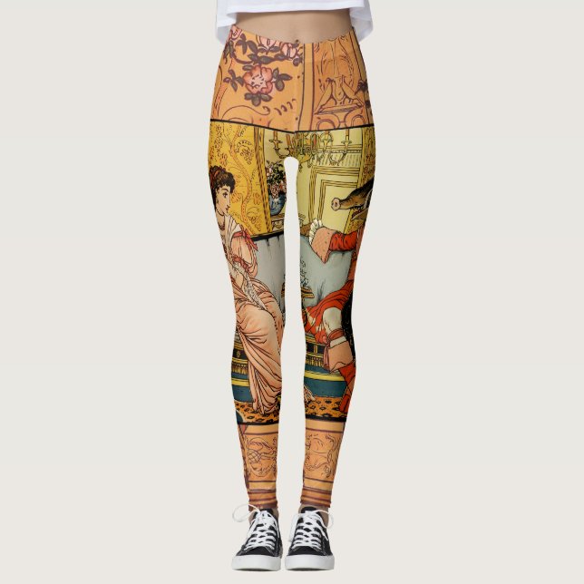 Skönhet Vilddjuret Klassiska Sagokaraktärer Leggings (Framsida)