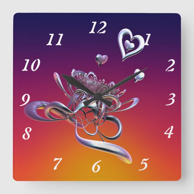 Skönheten av hjärtor fyrkantig klocka (Framsida)