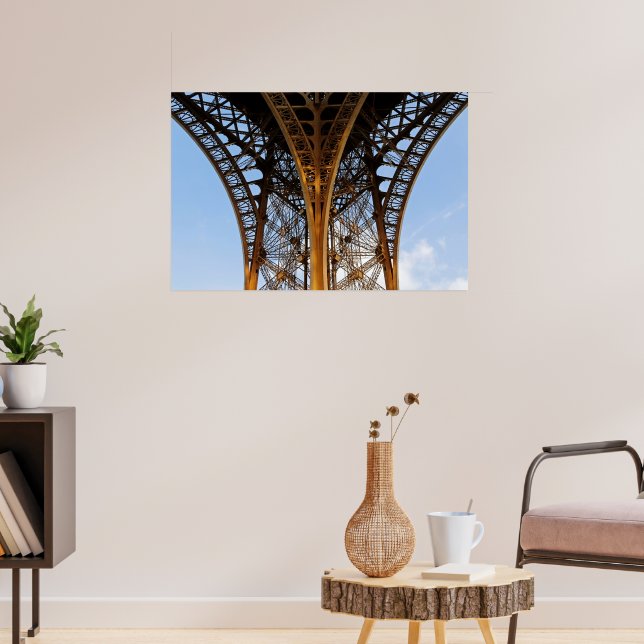 Skönheten hos Eiffeltornet i Paris Poster (Vardagsrum 3)