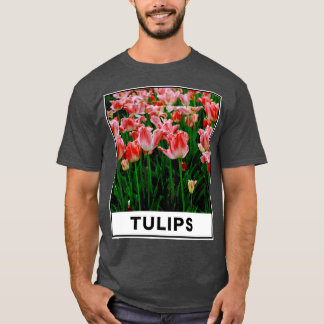 Skönheten hos rosa tulpanblomma i trädgårdsfoto t shirt