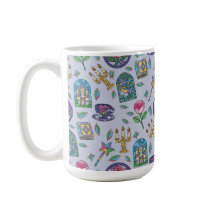 Skönheten och Odjuret Bokflicka Kaffe