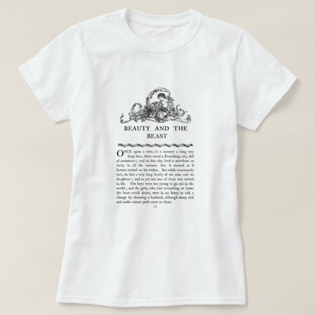 Skönheten och odjuret t shirt (Design framsida)
