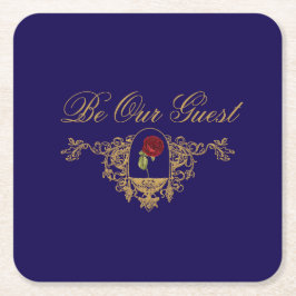 Skönhetens röda ros underlägg papper kvadrat