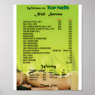 Skönhetsaffisch för nagelsalong poster