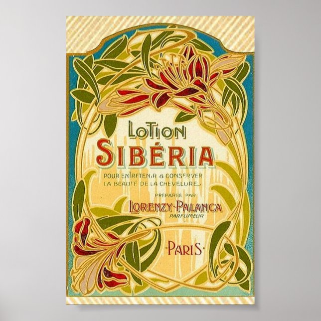 skönhetsalternativ för art nouveau blommigt Sibiri Poster (Framsidan)