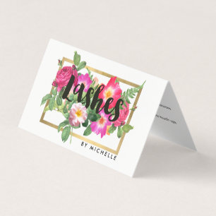 Skönhetsbehandlade Blommigtar Lash Extensions Vit Visitkort