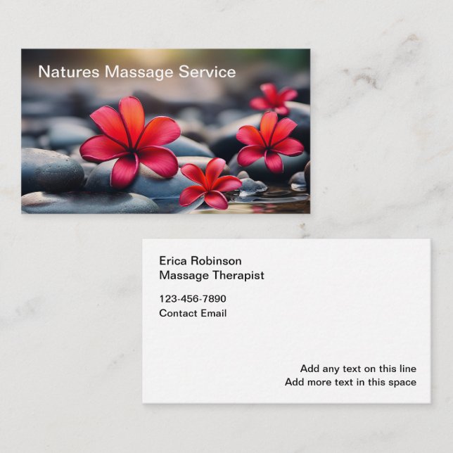 Skönhetsmassage Spa Affärskort Visitkort (Fram/baksida)