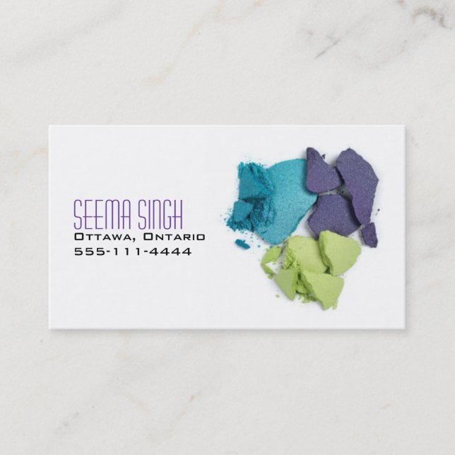 Skönhetsmedel för Makeupkonstnär 3 ansikten Visitkort (Framsida)