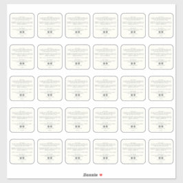 Skönhetsprodukt Ingredienser 2 tum Klistermärke 30 Klistermärken