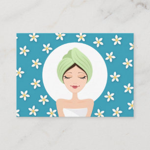 Skönhetssalon eller spa-affärskort - tealblått visitkort