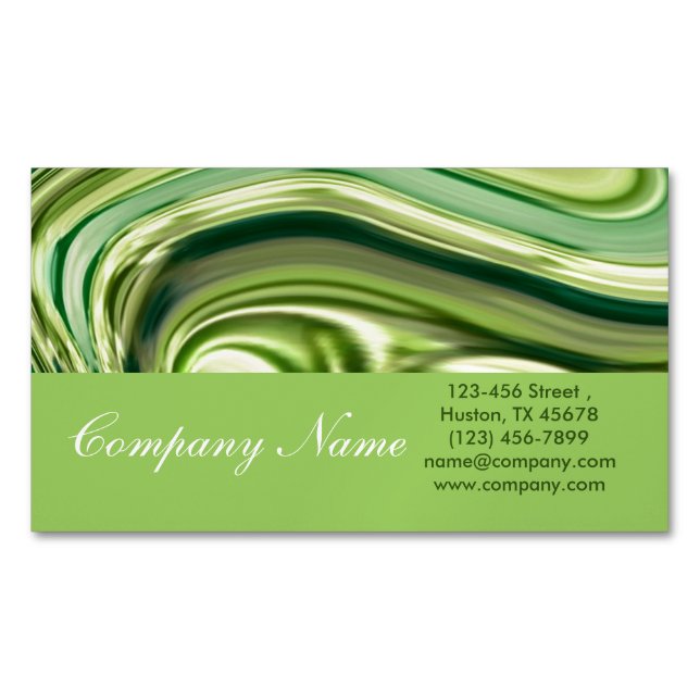 skönhetssalon SPA-abstrakt kalkgrön vattenfärg Magnetiska Visitkort (Framsida)