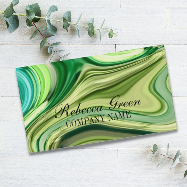 skönhetssalon SPA-abstrakt kalkgrön vattenfärg Visitkort (beauty salon SPA abstract lime green watercolor Business Card)