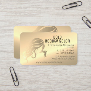 Skönhetssalon Stylist Metallic 14k Guld Visitkort