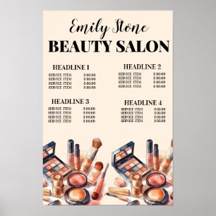 skönhetssalon, svart och rosa Poster