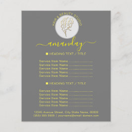 Skönhetssalong Återöppnar Logo QR KOD Prislista Flygblad