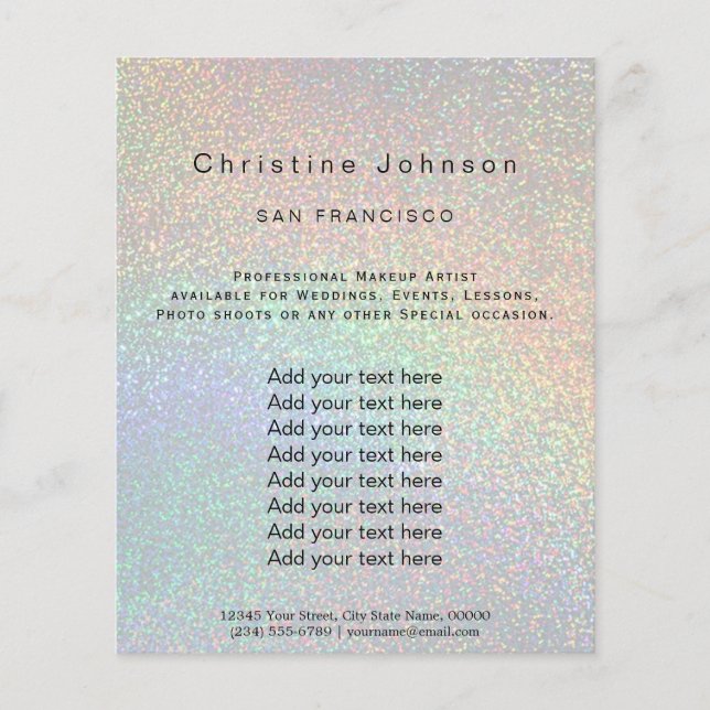 skönhetssalong i glitter flygblad (Framsidan)