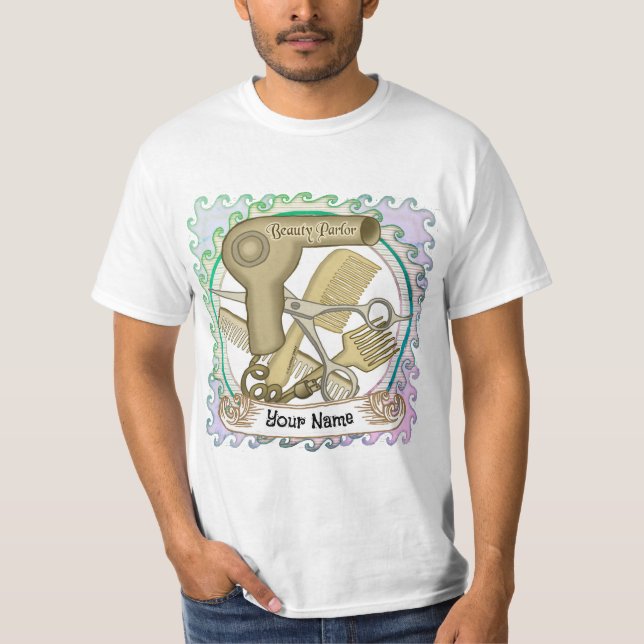 Skönhetssalong  t shirt (Framsida)