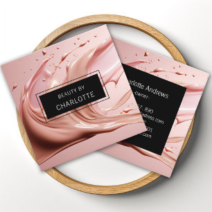 Skönhetssalongen Blush Pink Fyrkantigt Visitkort