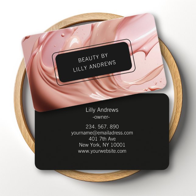Skönhetssalongen Blush Pink Visitkort (Blush Pink Beauty Salon Business Card)