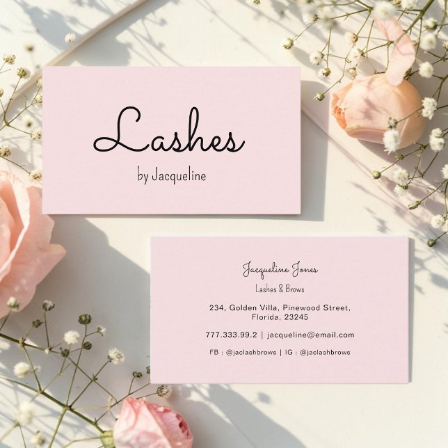 Skönhetssalongen Pink Lashes Enkel Affärsbricka Visitkort (Skapare uppladdad)